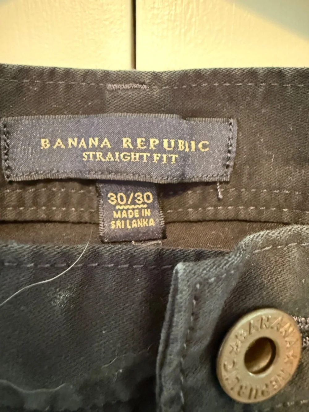 Banana Republic Men's Straight Fit Pants - Denim Cut but Twill - Black - 30/30